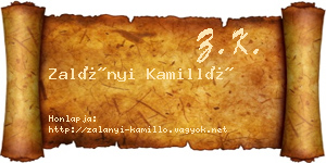 Zalányi Kamilló névjegykártya